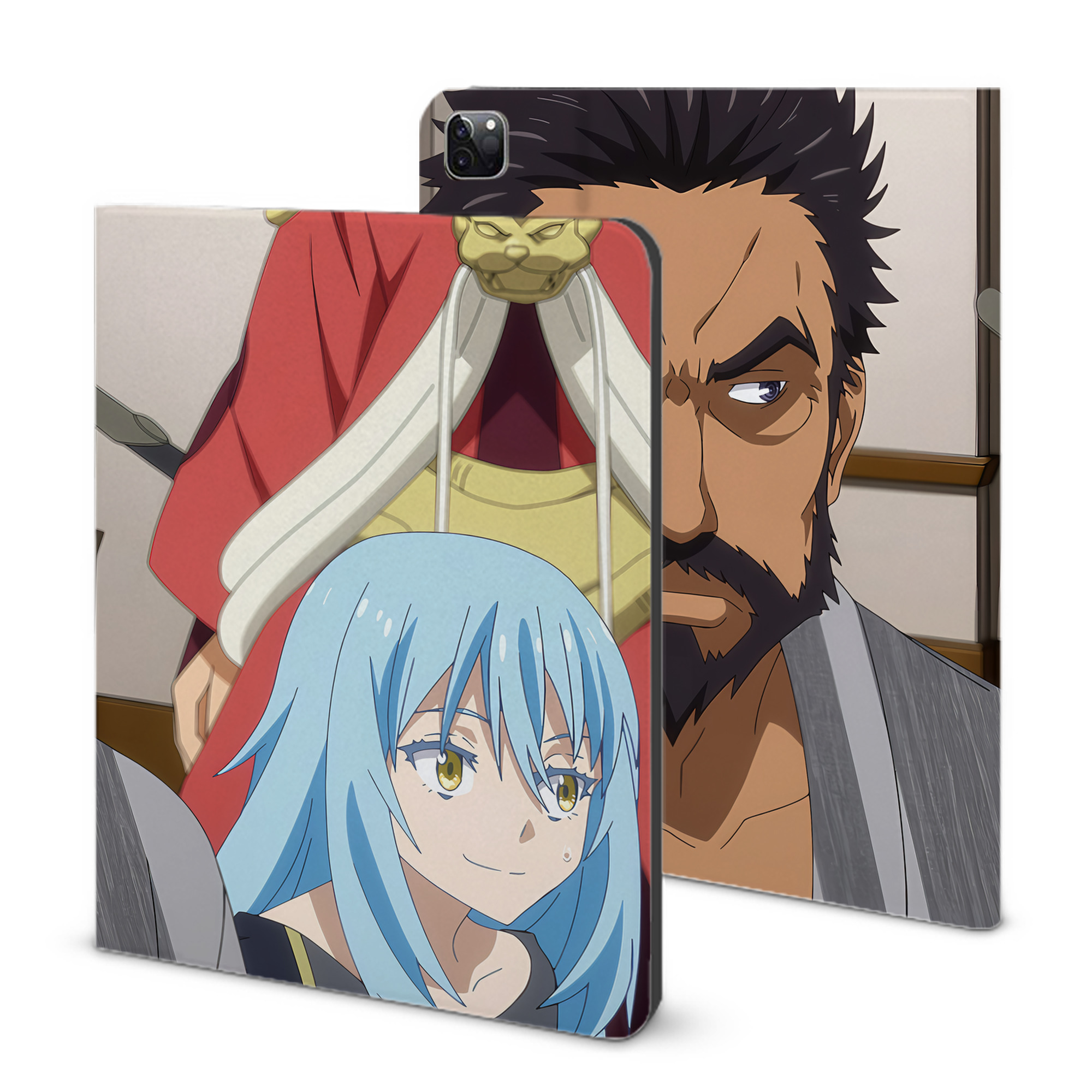 （画像用） 転スラ Regarding Reincarnated to Slime IPad ケース ブック型 PUレザー TPU 耐衝撃 軽量 薄型 ペン収納なし 全面保護 IPad 各モデル対応
